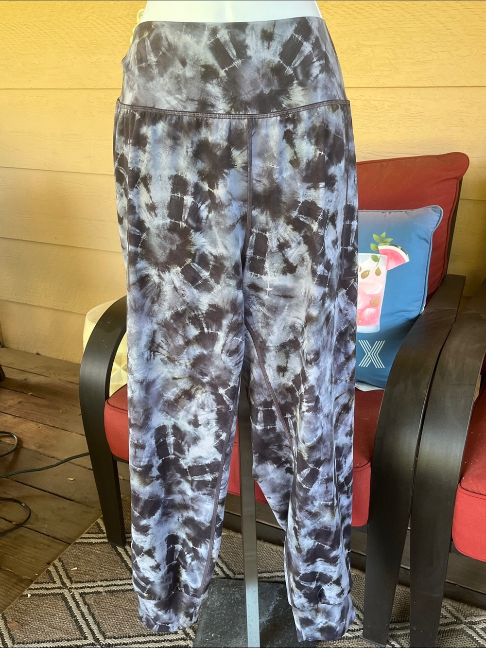 Athleta Black /Grey Tie Dye Joggers with Pockets Sz XL/1X